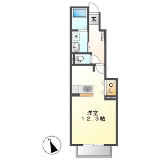 パーク・アヴェニューB【1階】の間取り