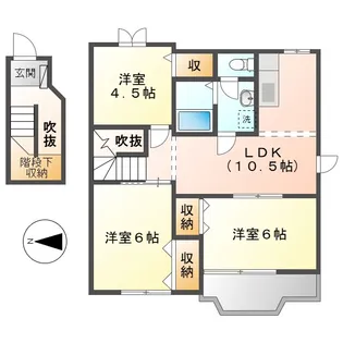 レーベン中畝D【2階】の間取り
