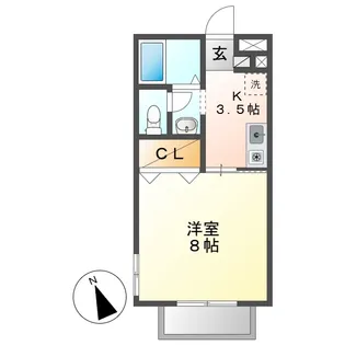 ディアコート B【2階】の間取り