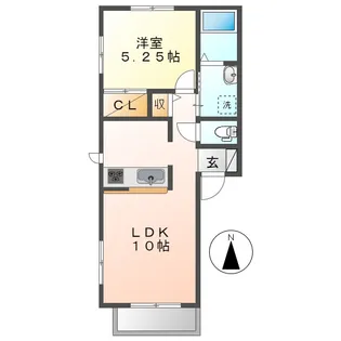 カンパーニャ・ワンC【2階】の間取り