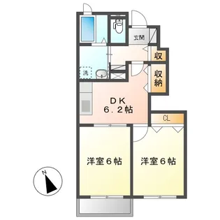 パラッツオ・クォーレB【1階】の間取り