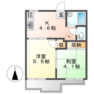 ハイツあかねA【2階】の間取り