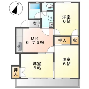 サンパレスフジタ【102号室】の間取り