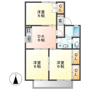 セジュール明石 A棟【102号室】の間取り
