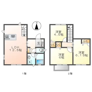 岡山県倉敷市幸町【一戸建】の間取り