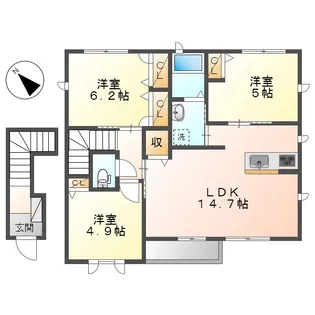 サン・フィークスD【2階】の間取り