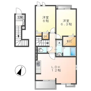 アド.ヴァンスSH−Ⅳ【2階】の間取り