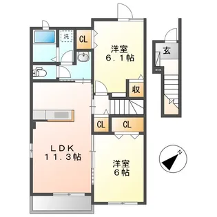 ヌウボーブローテ【2階】の間取り