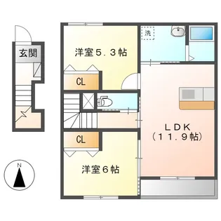 フルール【2階】の間取り