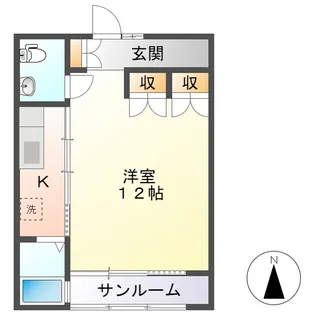 ゴールドパークB【102号室】の間取り