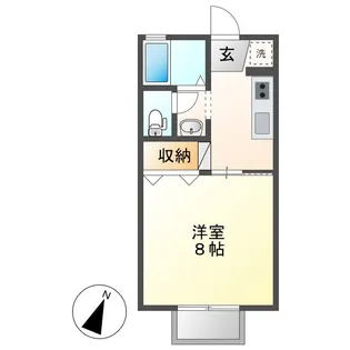 レインボーハイツB【2階】の間取り