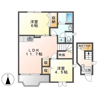 クレストール夏澤B【2階】の間取り