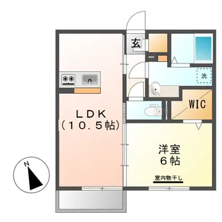 チェリーブロッサム A棟【202号室】の間取り
