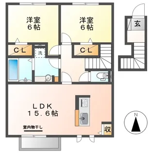 シャルマン・アヴニール【2階】の間取り