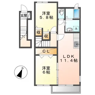ベル アンジュA【2階】の間取り