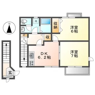 パルテールB【2階】の間取り