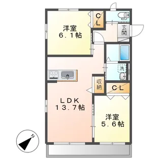 カルムB【2階】の間取り