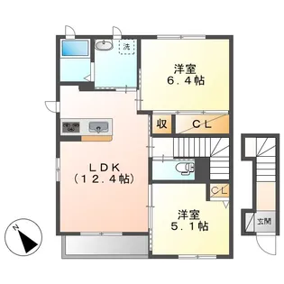 KO.レジデンスB【2階】の間取り