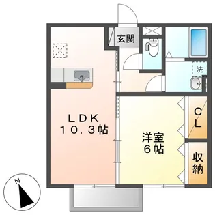 リビングタウン連島A【1階】の間取り