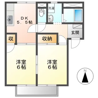 レーベン福島B【203号室】の間取り