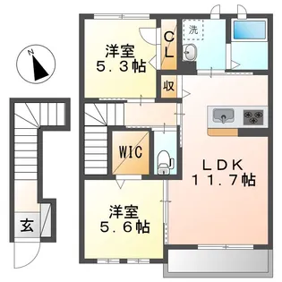 グリナージュⅡ【2階】の間取り