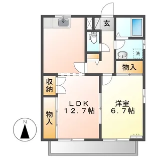アモロッソSアンドS【2階】の間取り