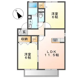 ロイヤルガーデンミルフィー E棟【2階】の間取り
