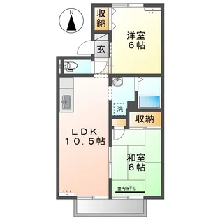フォンティーヌ E棟【2階】の間取り