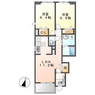 リトルツリーフィールド【1階】の間取り