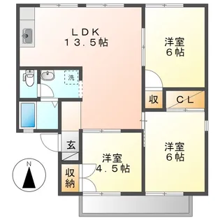 セジュール福島【101号室】の間取り