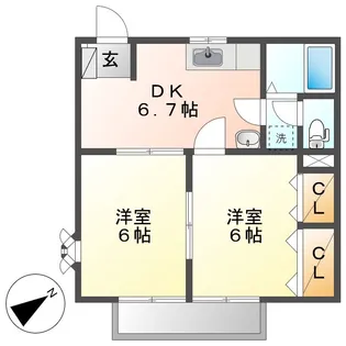 ニューシティK・S【2階】の間取り