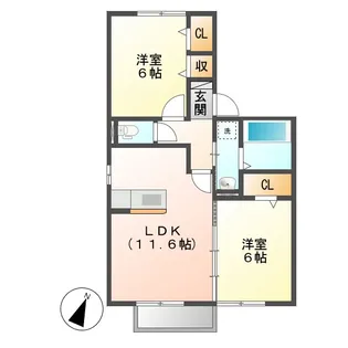 ディライトステージA【2階】の間取り