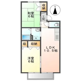 エクセル片岡B【102号室】の間取り