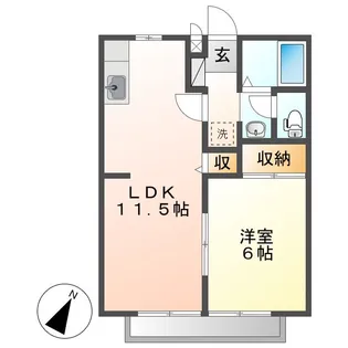 グリーンピア来夢【2階】の間取り