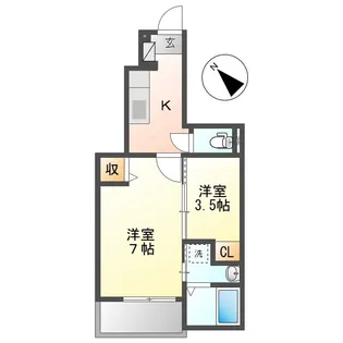 グレイス茶屋町駅前B【101号室】の間取り
