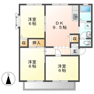 ウィンディア浦田B【2階】の間取り