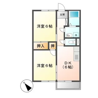 サンスクエアーC【2階】の間取り