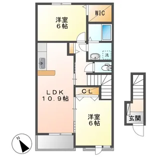 ベルカーサB【2階】の間取り