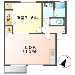 ドミールユーB【1階】の間取り