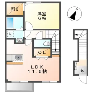エピナール ララA【2階】の間取り