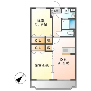 メゾンエトワール【2階】の間取り