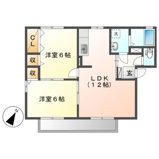 ぷらむハイツB【2階】の間取り