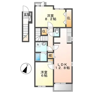 スリーシャインファースト【201号室】の間取り