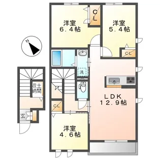 クレインアートB【2階】の間取り