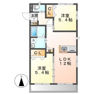 ティエラB【1階】の間取り