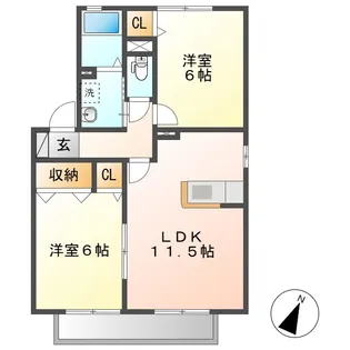 サニープレインC【201号室】の間取り