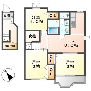 フルールB【2階】の間取り