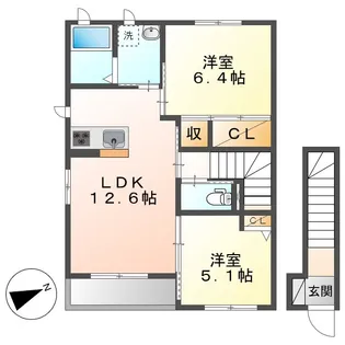 プロスペリーテA【2階】の間取り