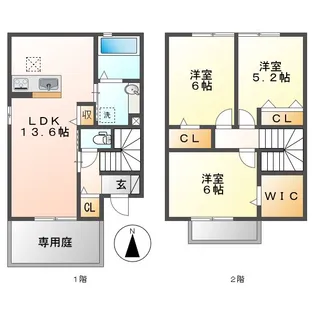 岡山県倉敷市東塚6丁目【タウンハウス】の間取り