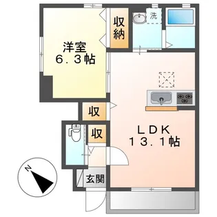 ドリーム阿津【101号室】の間取り